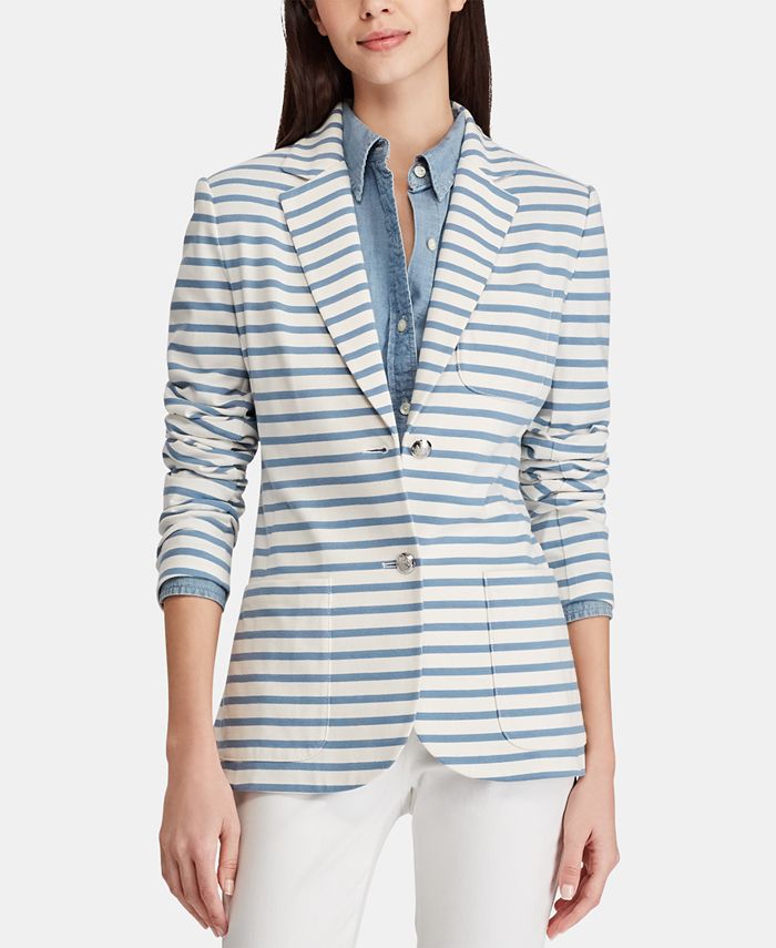 Lauren Ralph Lauren Striped Cotton Blazer Macy s