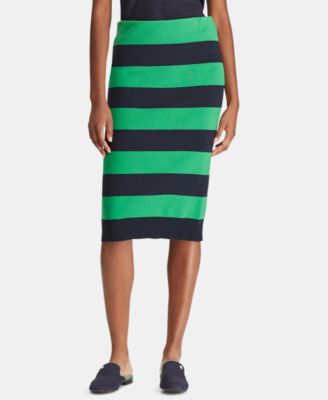 Lauren Ralph Lauren - Striped Cotton Pencil Skirt