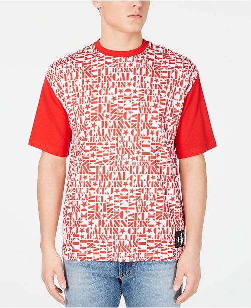 Calvin Klein Jeans Men S Star Print Logo T Shirt Reviews T Shirts Men Macy S
