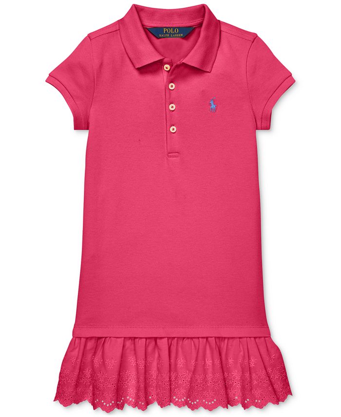 Polo Ralph Lauren Little Girls Eyelet Polo Dress - Macy's