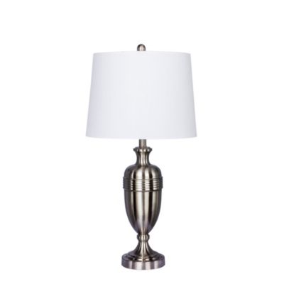 1590BS 29.25" Brushed Steel Decorative Urn Table Lamp