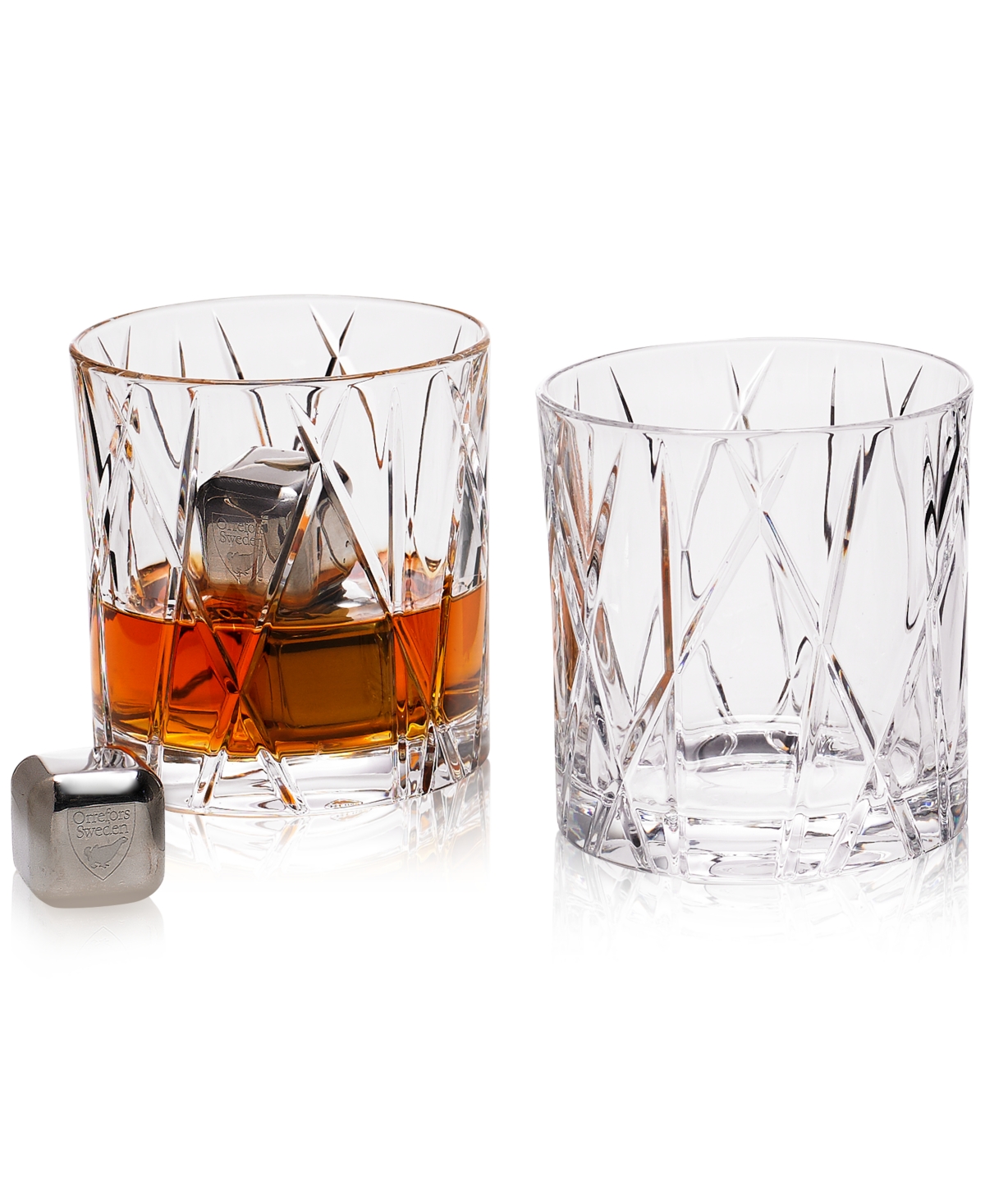 Orrefors City Set Of 4 Crystal Old Fashioned Glasses In Clear