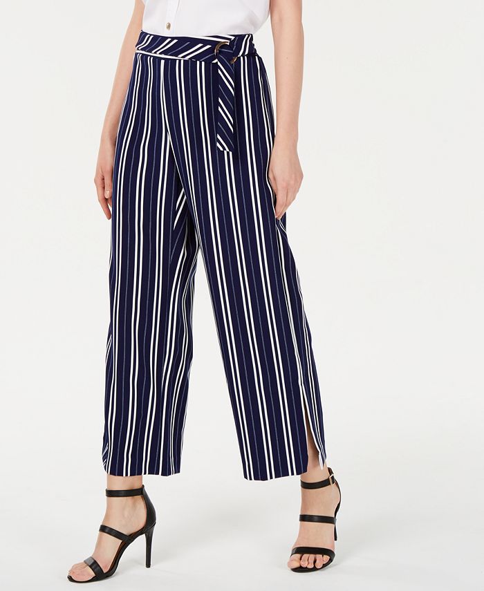 NY Collection Petite Striped Belted Pants & Reviews - Pants - Petites ...