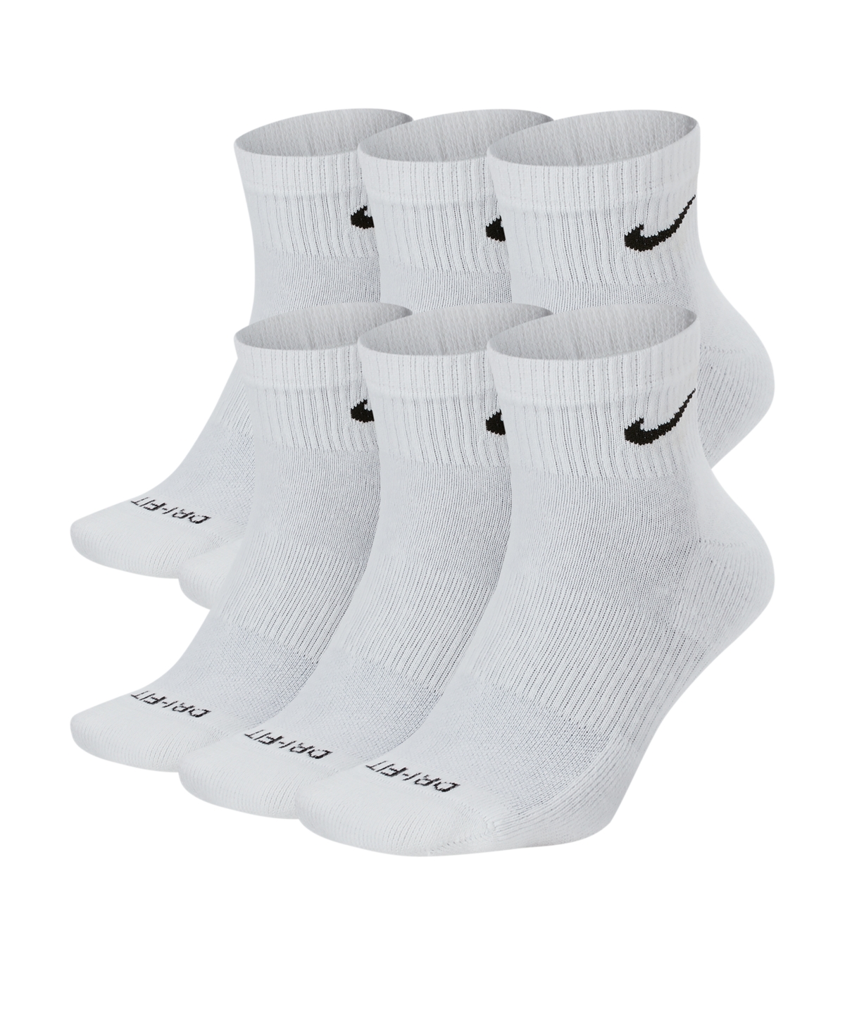 Unisex 6-Pk. Dri-fit Ankle Socks - White