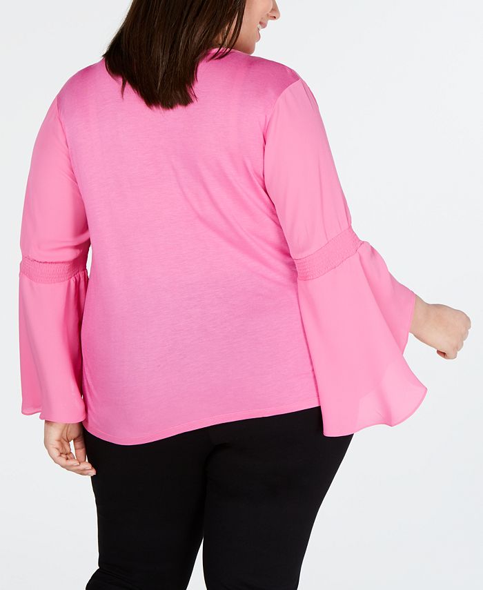 INC International Concepts I.N.C. Plus Size Bell-Sleeve Top, Created ...