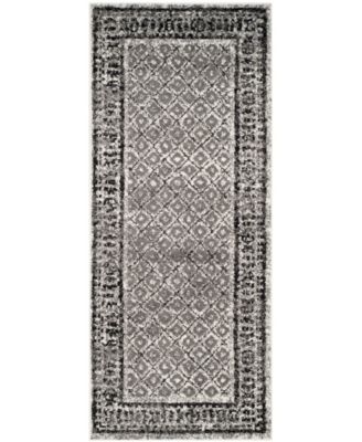 Adirondack Ivory and Silver 2'6" x 6' Runner Area Rug
