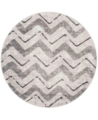 Adirondack Silver and Charcoal 6' x 6' Round Area Rug