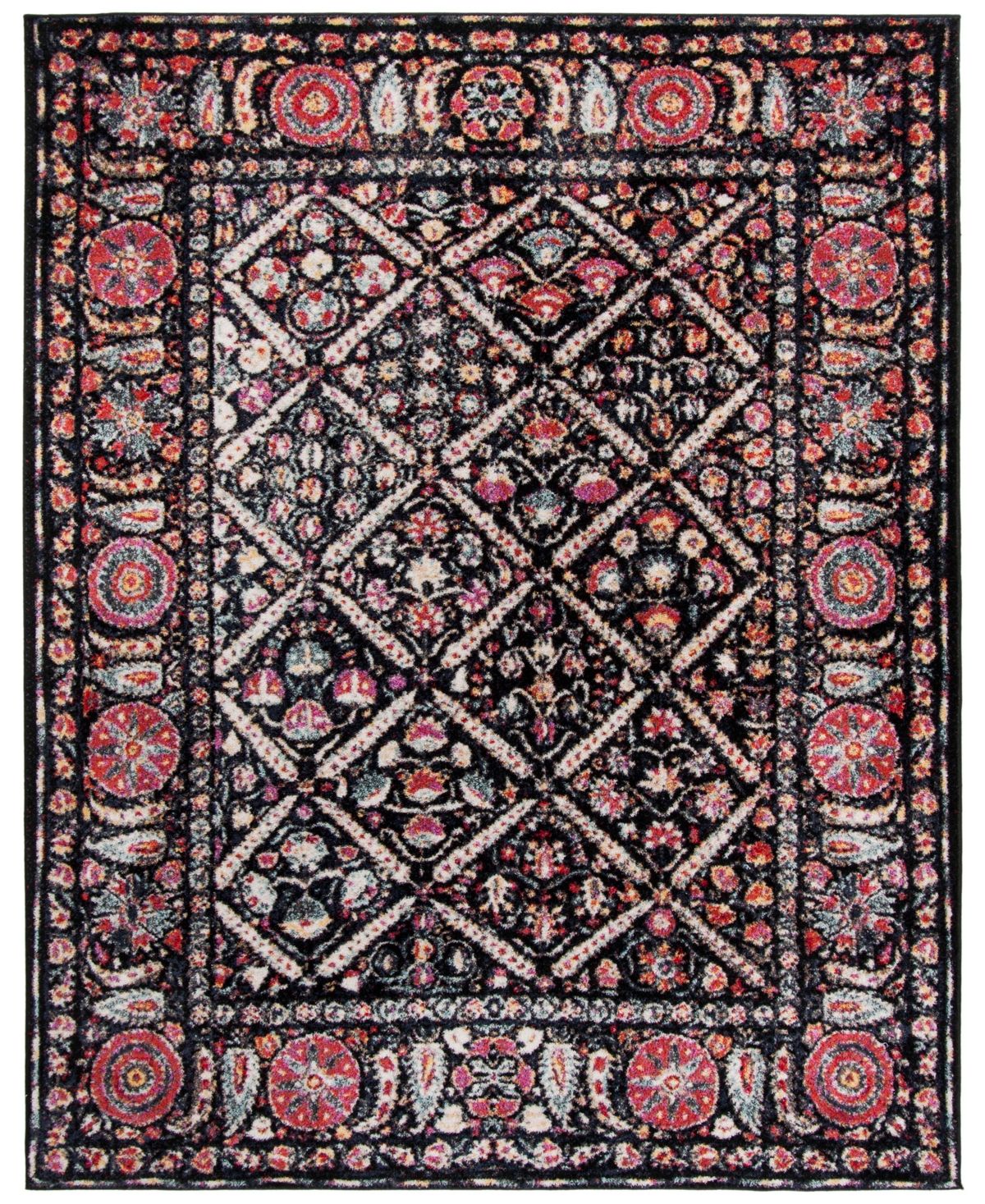 Safavieh Adirondack Black and Fuchsia 8' x 10' Area Rug - Black
