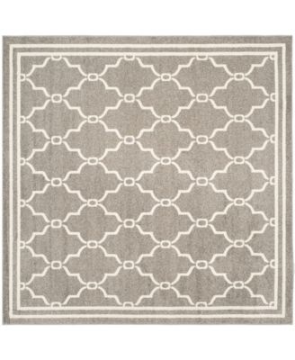 Amherst AMT414 Dark Gray and Beige 7' x 7' Square Outdoor Area Rug