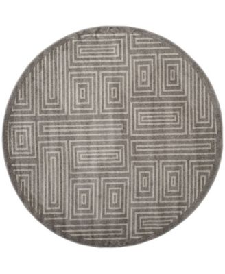 Amherst Gray and Ivory 7' x 7' Round Area Rug
