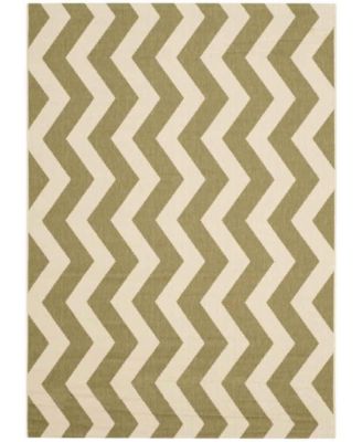 Courtyard CY6245 Green and Beige 5'3" x 7'7" Sisal Weave Outdoor Area Rug