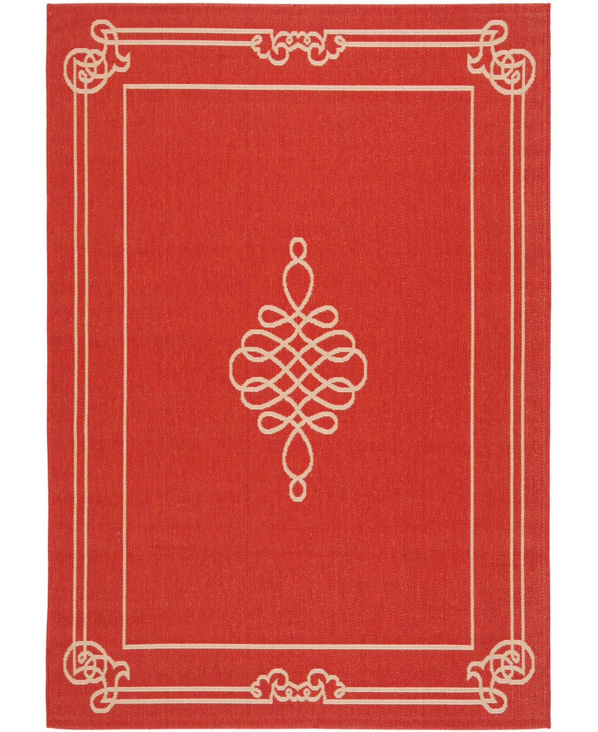 Safavieh Courtyard Red and Creme 8' x 11' Outdoor Area Rug - Red