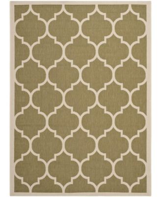 Courtyard CY6914 Green and Beige 5'3" x 7'7" Outdoor Area Rug
