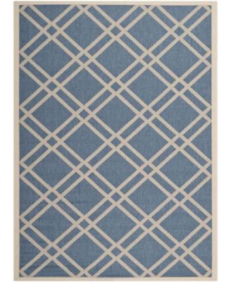 Courtyard CY6923 Blue and Beige 5'3" x 7'7" Sisal Weave Outdoor Area Rug