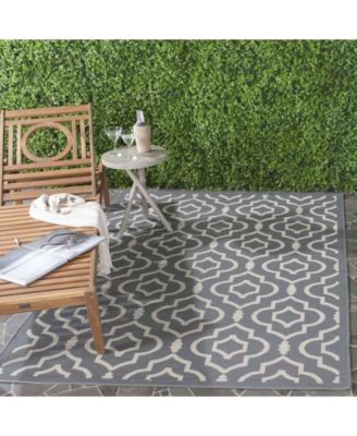 Courtyard CY6926 Anthracite and Beige 5'3" x 7'7" Sisal Weave Outdoor Area Rug