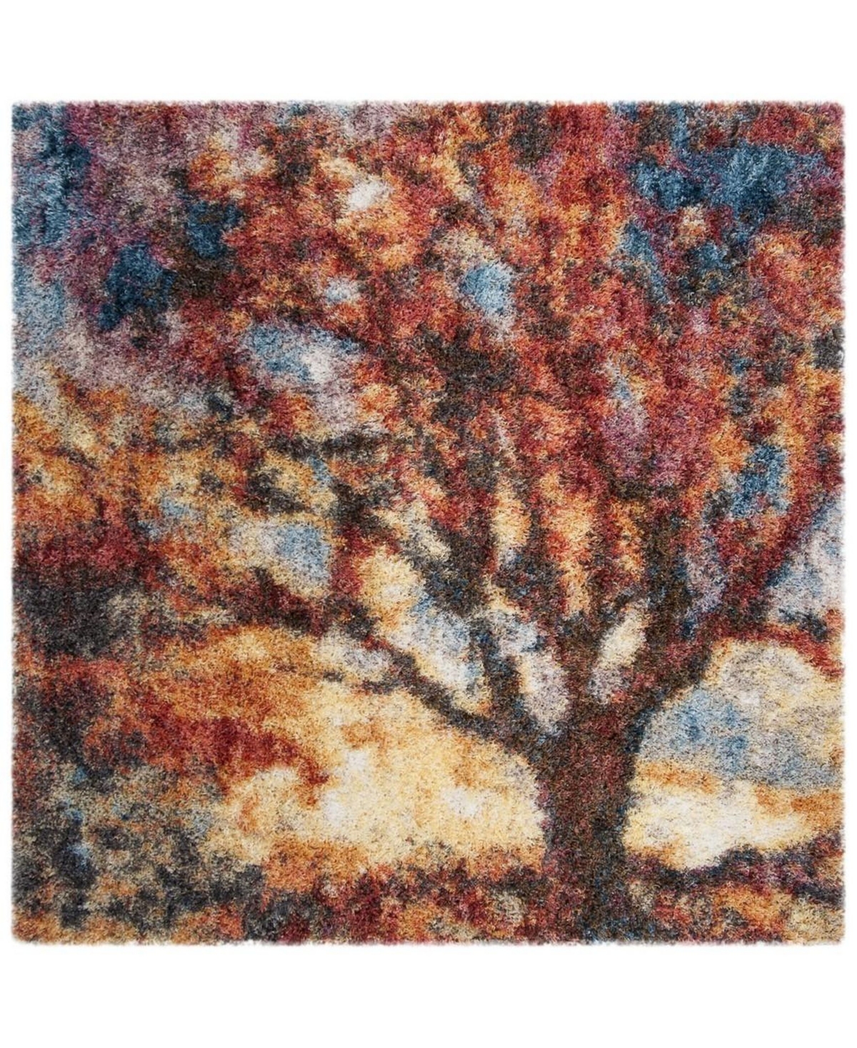 Safavieh Gypsy Rust and Blue 6'7in x 6'7in Square Area Rug - Rust