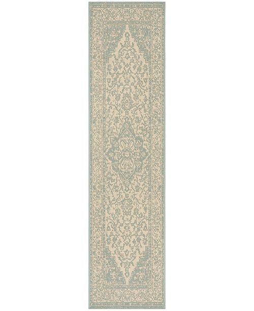 Safavieh Linden Cream And Aqua 2 X 8 Runner Area Rug Reviews Rugs Macy S