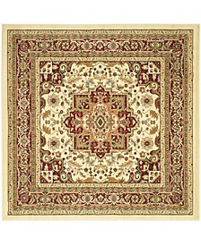 Lyndhurst Ivory and Red 6' x 6' Square Area Rug