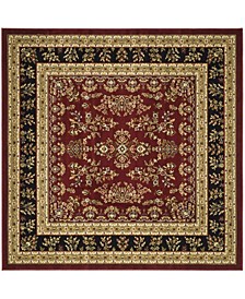 Lyndhurst Red and Black 6' x 6' Square Area Rug