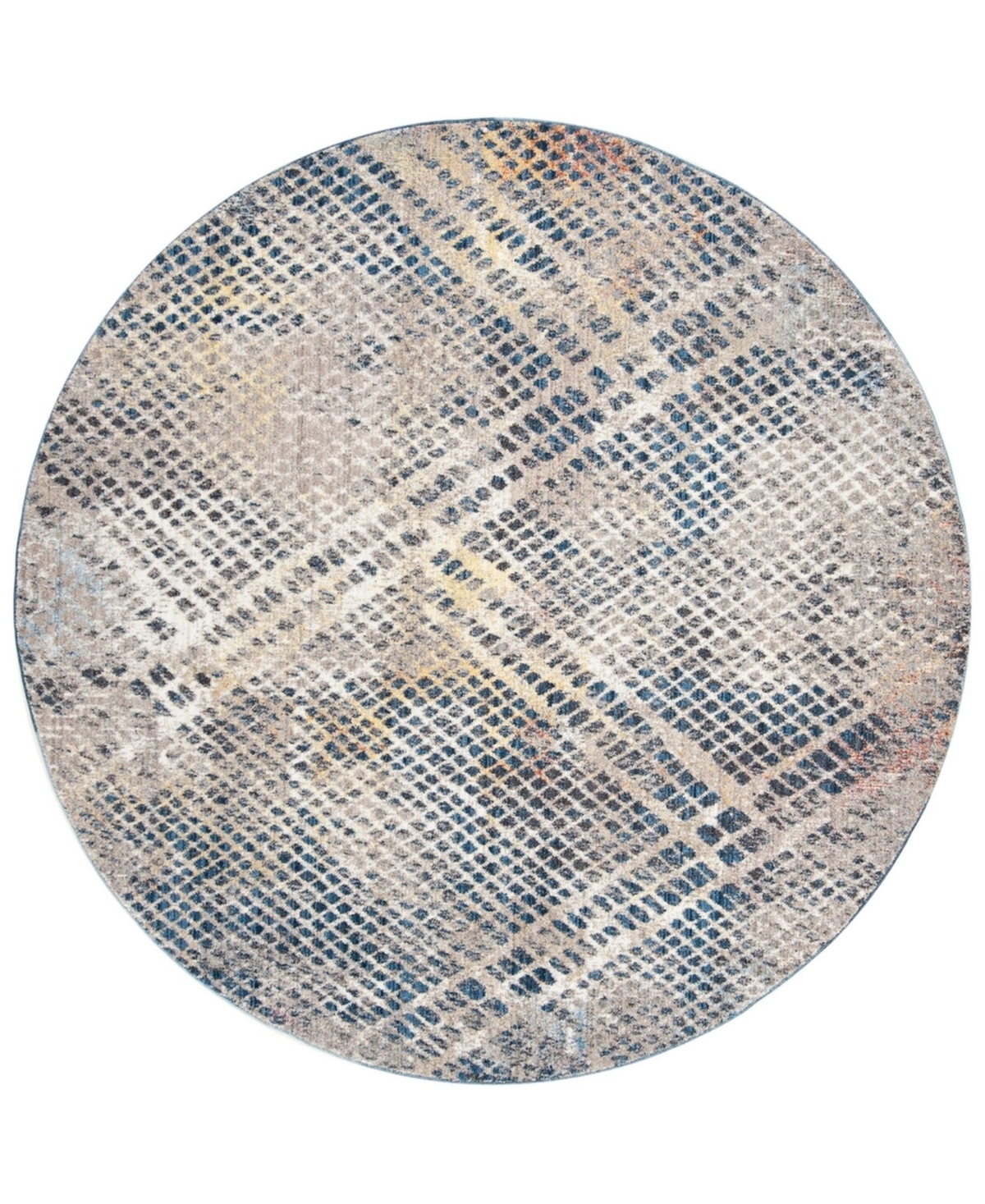 Safavieh Monray Blue and Multi 7' x 7' Round Area Rug - Blue