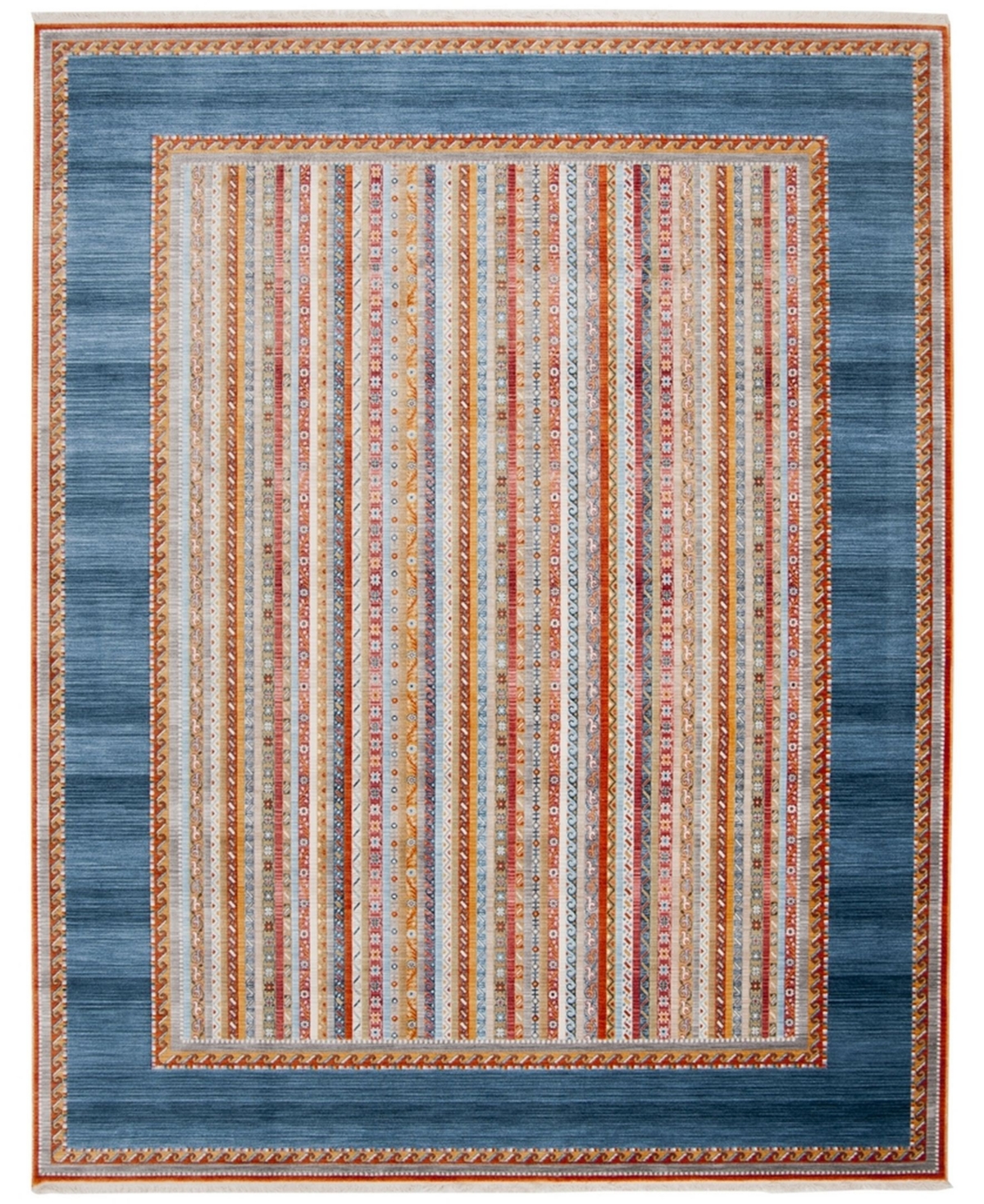 Safavieh Bokhara Blue and Orange 8' x 10' Sisal Weave Area Rug - Blue