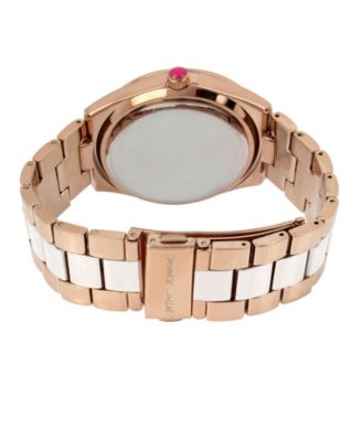 Betsey Johnson Rose Gold And White Watch - Macy's