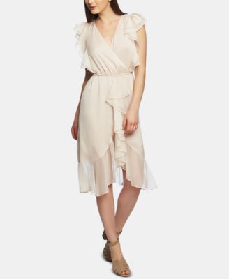 1.STATE - Printed Faux-Wrap Dress