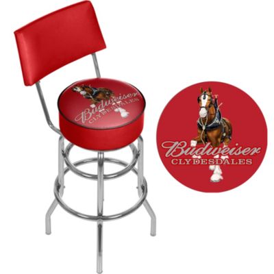 Trademark Global Budweiser Swivel Bar Stool with Back