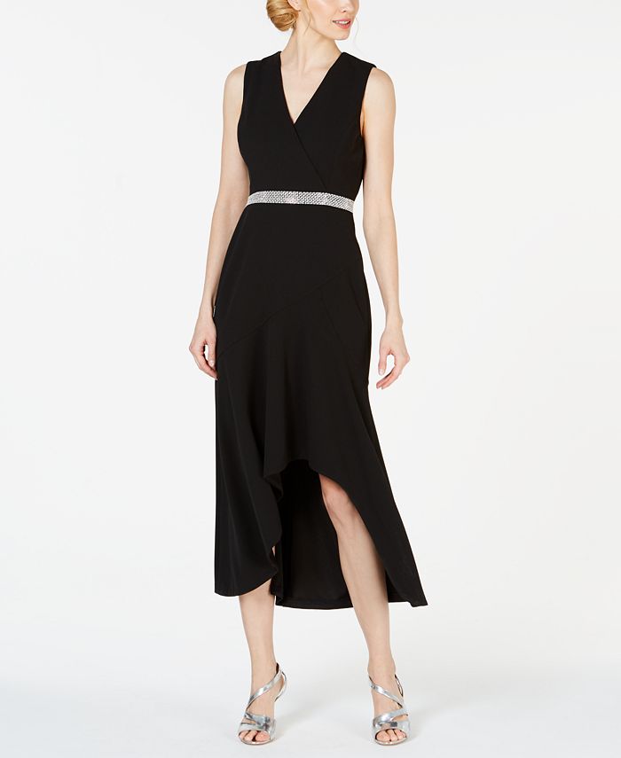 Calvin klein rhinestone surplice gown 2025