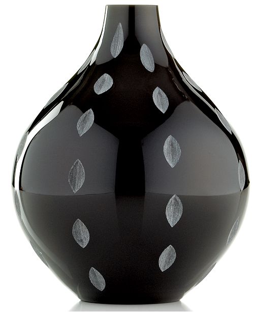 Sasaki Stitch Black Vase 8 5 Reviews Bowls Vases Macy S