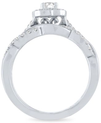 Diamond Halo Bridal Set (1/2 ct. t.w.) in 14k White Gold