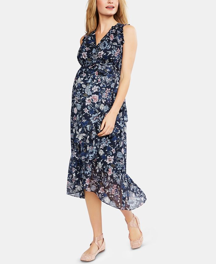 Jessica Simpson Maternity Printed Wrap Dress - Macy's