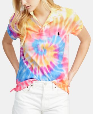 women's polo tie dye shirt