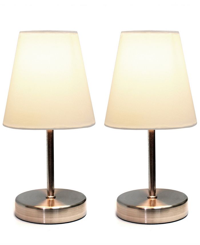 All The Rages Simple Designs Sand Nickel Mini Basic Table Lamp with ...