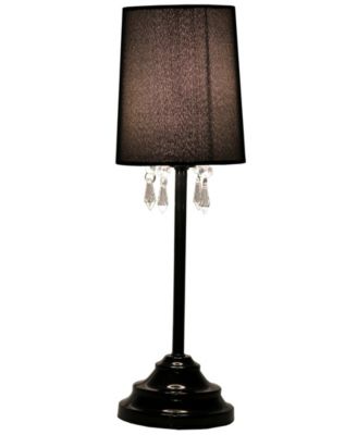 Simple Designs 		Table Lamp with Fabric Shade and Hanging Acrylic Beads