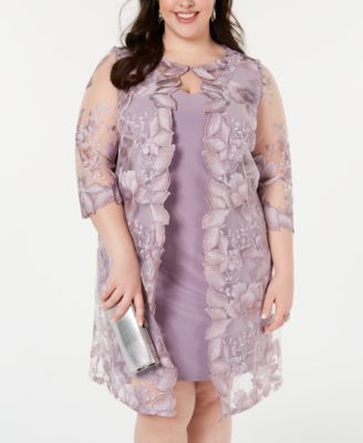 Plus Size Embroidered Jacket Dress