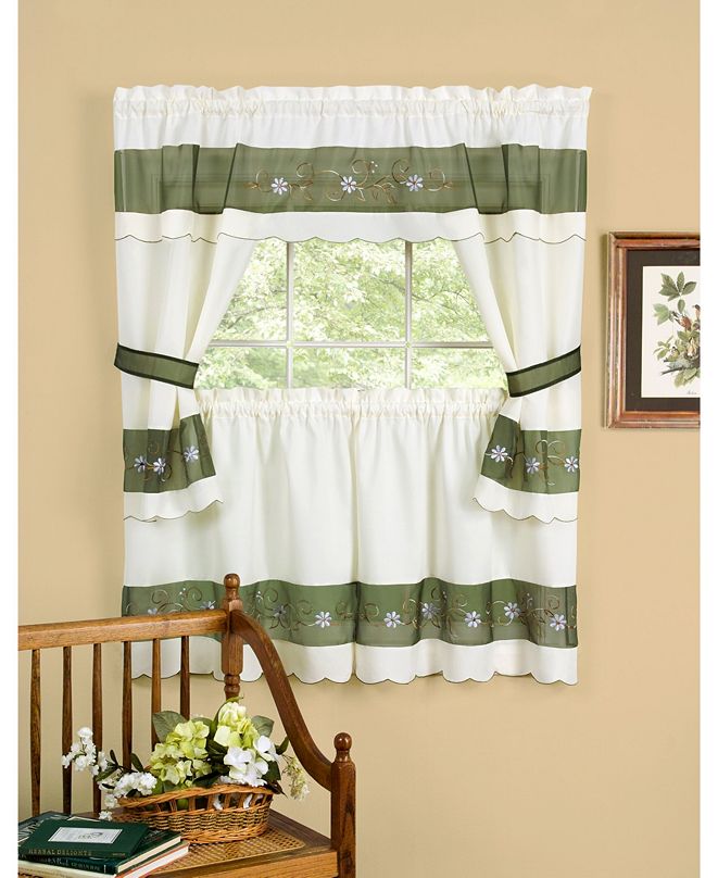 Achim Berkshire Embellished Cottage Window Curtain Set, 58x36 & Reviews