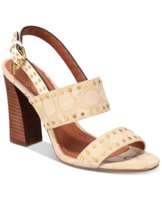 coach stacked heel sandals