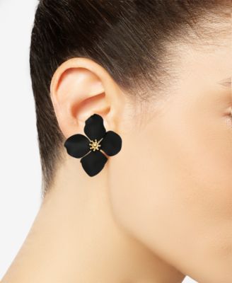 Zenzii Gold-Tone Painted Metal Flower Stud Earrings