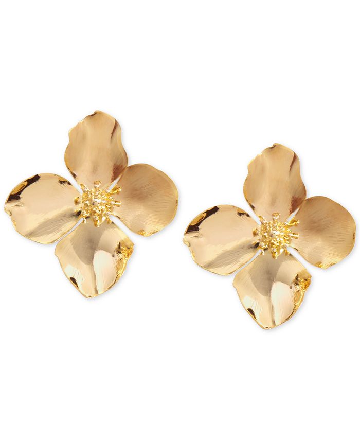 Zenzii - Gold-Tone Large Flower Stud Earrings