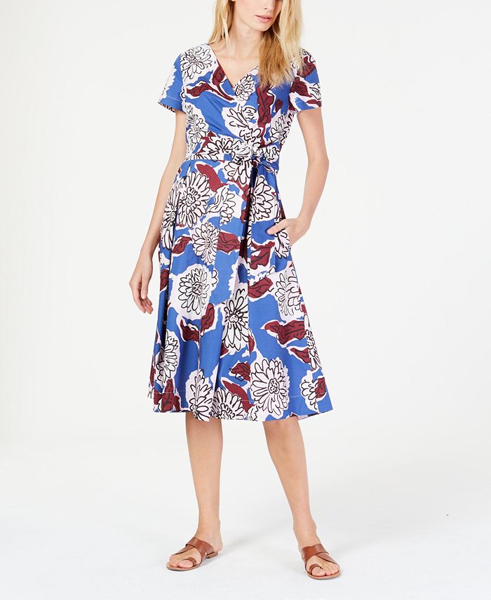 Weekend Max Mara Printed Cotton Wrap Dress - Macy's