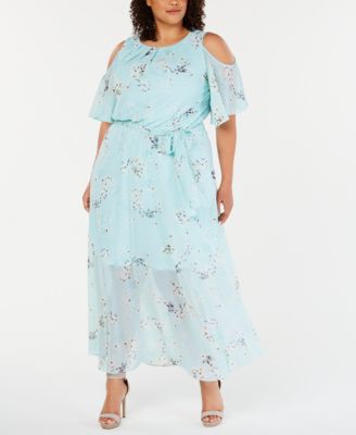Calvin Klein - Plus Size Cold-Shoulder Maxi Dress