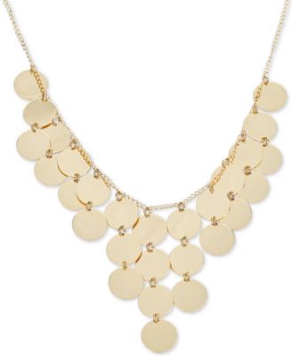 gold tone statement necklace