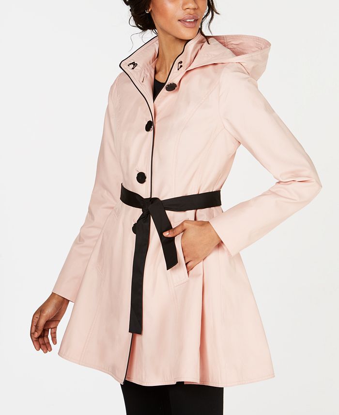 Laundry by Shelli Segal Skirted Water Resistant Hooded Trench Coat ...