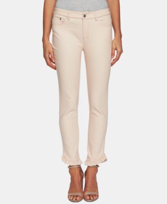 CeCe - Frayed Ruffled-Hem Jeans