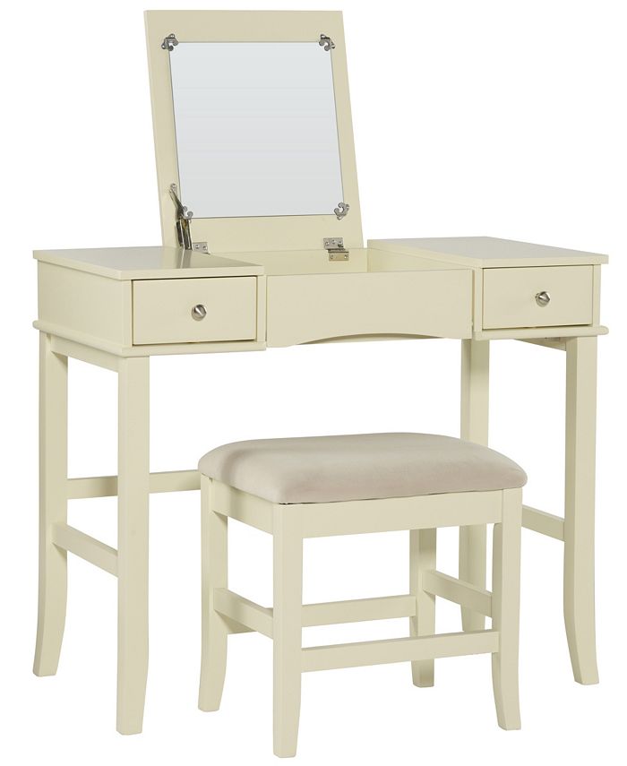 Linon Home Décor Jackson Vanity Set with Bench and Flip Up Mirror - Macy's