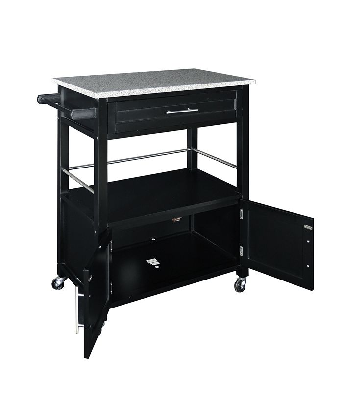 Linon Home Décor Cameron Kitchen Cart with Granite Top, Black Macy's