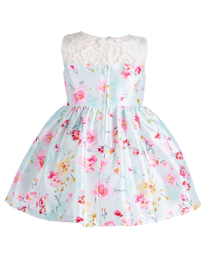 Bonnie Baby Baby Girls Floral & Lace Dress - Macy's
