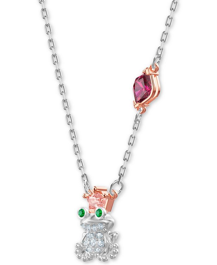Swarovski Two-Tone Crystal Frog Prince Pendant Necklace, 14-4/5