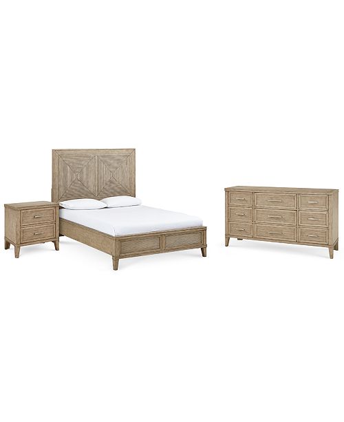 Beckley Bedroom Furniture 3 Pc Set King Bed Nightstand Dresser Created For Macy S